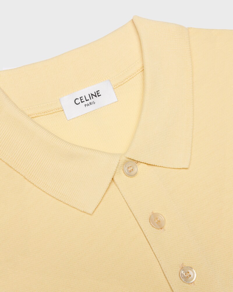polo shirt IN PIQUE COTTON JERSEY - BUTTER / NAVY -  - 1 | CELINE