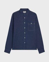 เสื้อโอเวอร์เชิ้ต เดนิมคอตตอน - สีดาร์กรินซ์ -  - 1 | CELINE