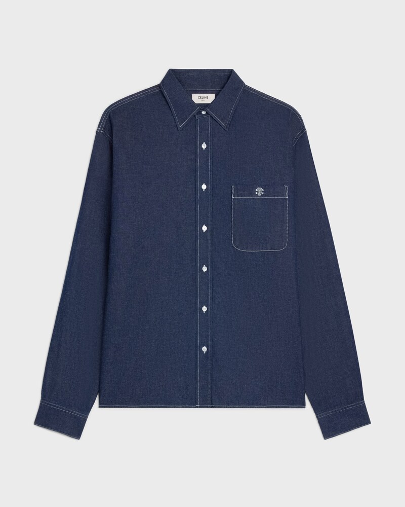 overshirt IN cotton denim - DARK RINSED -  - 1 | CELINE