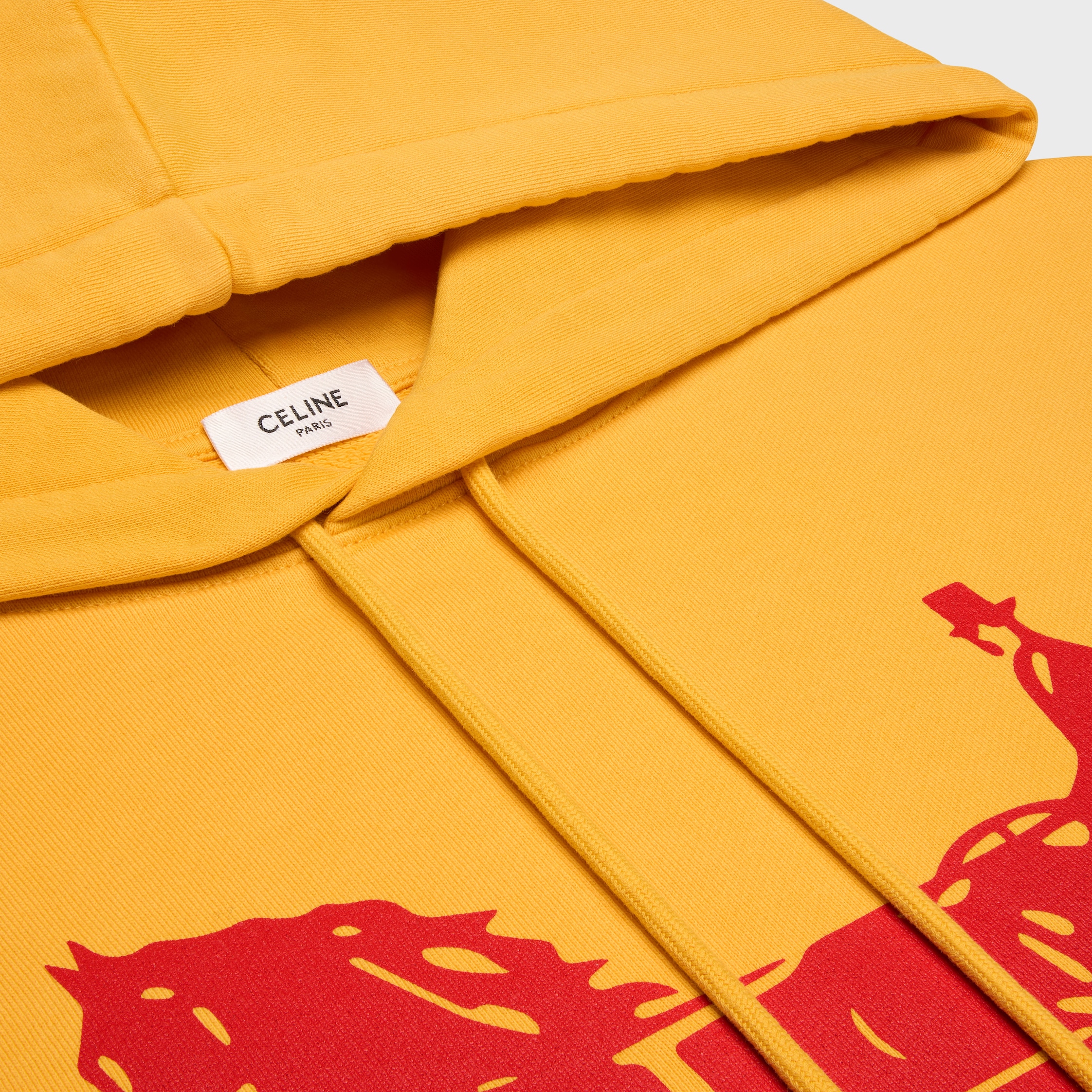 hoodie IN cotton fleece - JAUNE TOURNESOL / RED | CELINE