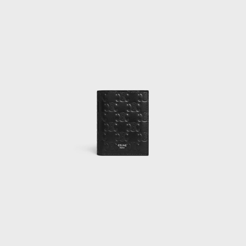 Compact Wallet IN CALFSKIN WITH TRIOMPHE EMBOSSED - BLACK - GIFT FINDER - 1 | CELINE