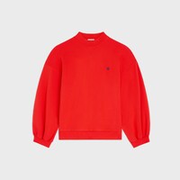 SUDADERA HOLGADA DE FELPA DE ALGODÓN - ROJO CICLISTA/AZUL MARINO -  - 1 | CELINE