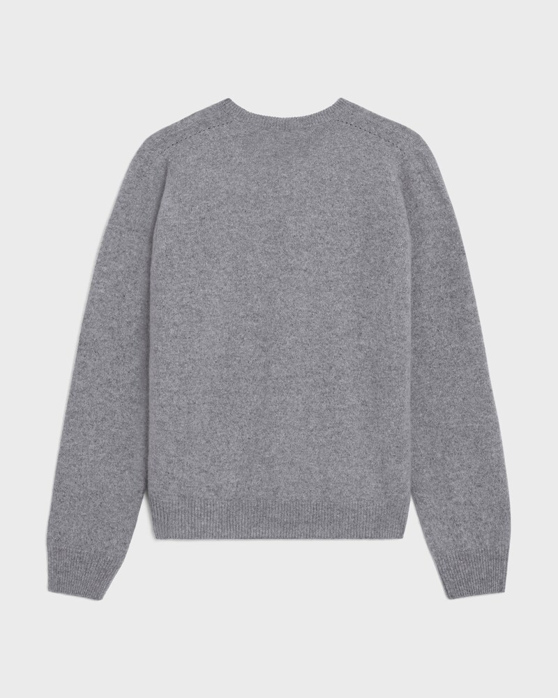 triomphe crew neck sweater in cashmere - GREY -  - 1 | CELINE