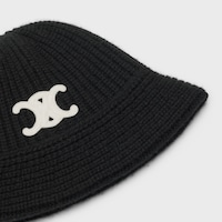 Triomphe cloche beanie in cashmere - BLACK -  - 2 | CELINE