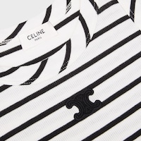 débardeur triomphe jersey soie rayé - BLANC/NOIR -  - 2 | CELINE