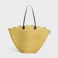LARGE TRIOMPHE BEADS BASKET IN SISAL AND CALFSKIN - NATURAL / BLACK - TOTE BAGS - 2 | CELINE