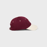 Triomphe richelieu cap IN cotton twill - DARK BURGUNDY / CREAM -  - 2 | CELINE