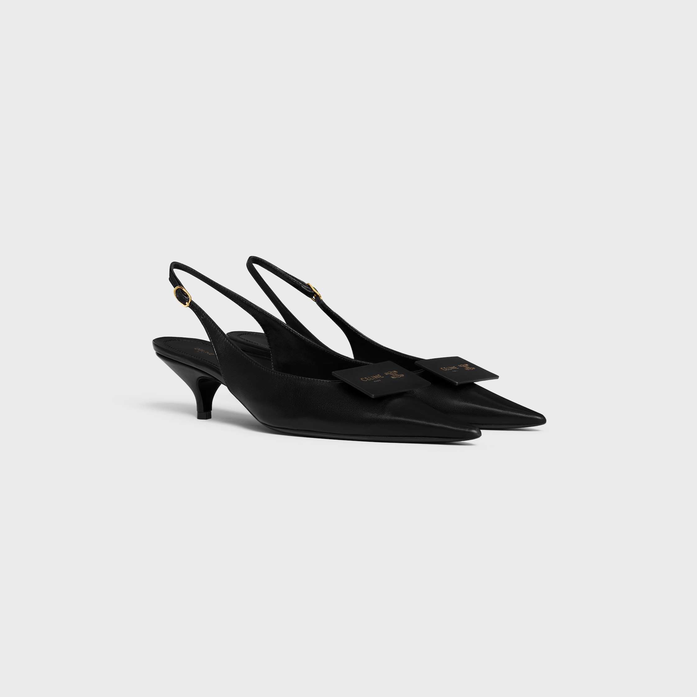 SIGNATURE SLINGBACK IN LAMBSKIN - BLACK | CELINE