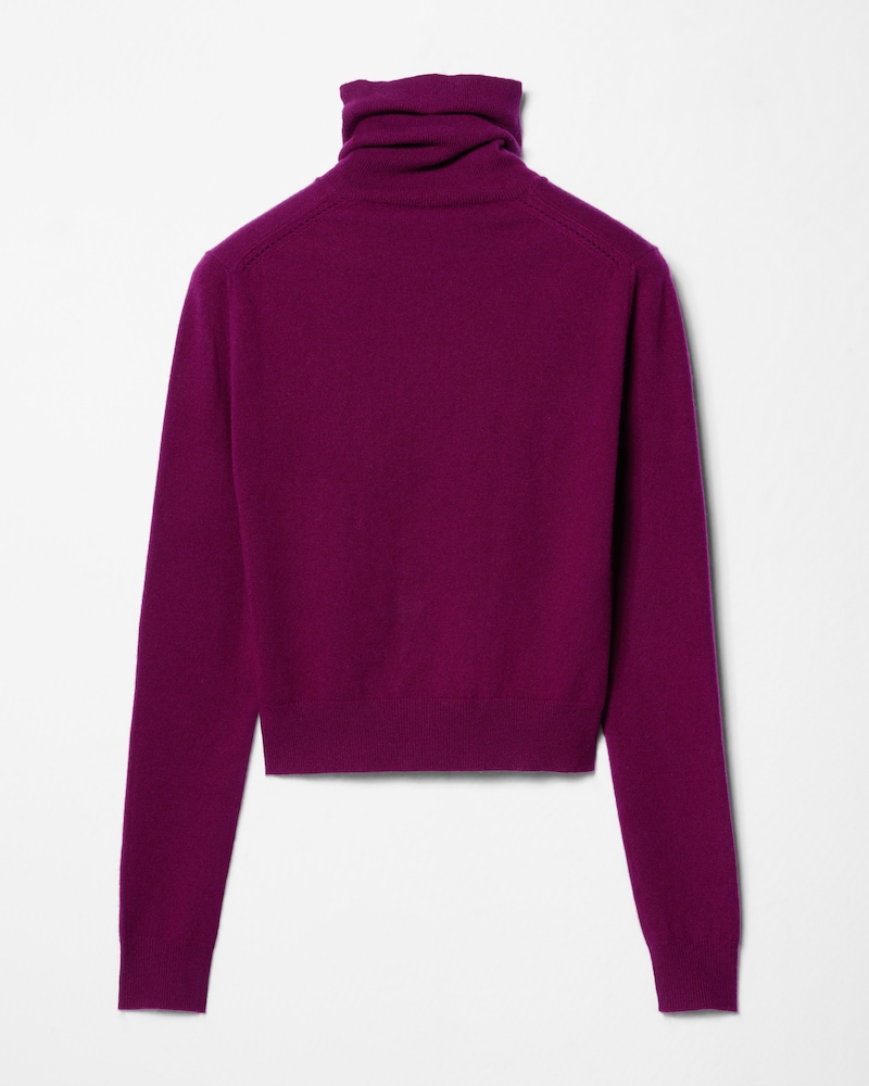 ROLLKRAGENPULLOVER AUS KASCHMIR - BORDEAUX/SCHWARZ -  - 1 | CELINE