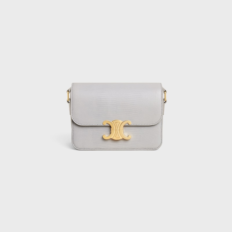 SAC TRIOMPHE TEEN lézard - Cloudy Grey - TRIOMPHE - 1 | CELINE
