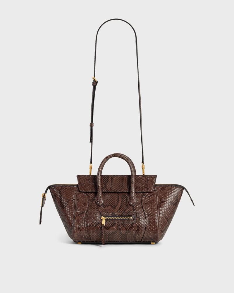 LUGGAGE petit modèle PYTHON - HICKORY - LUGGAGE - 1 | CELINE
