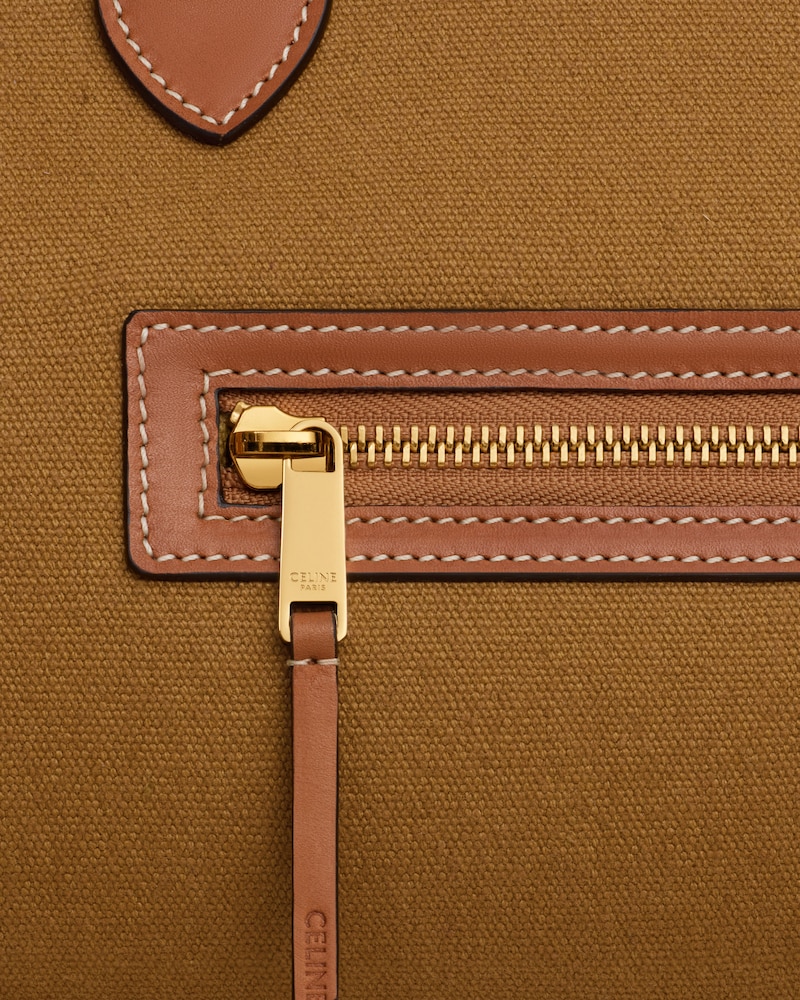 LUGGAGE IN TEXTILE AND NATURAL CALFSKIN - TAN - SHOULDER BAGS - 1 | CELINE