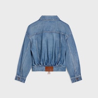 Truckerjacke aus Baumwolldenim - CLEAR WATERFALL + PATCH BROWN -  - 2 | CELINE