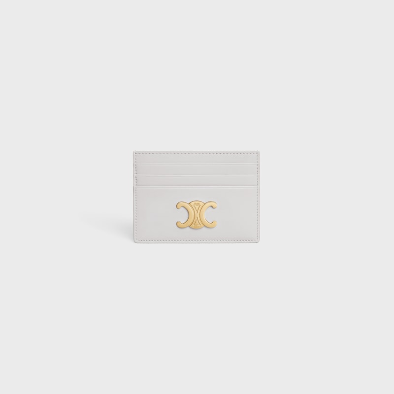 CARD HOLDER TRIOMPHE in Shiny calfskin - Cloudy Grey - CARD HOLDERS - 1 | CELINE