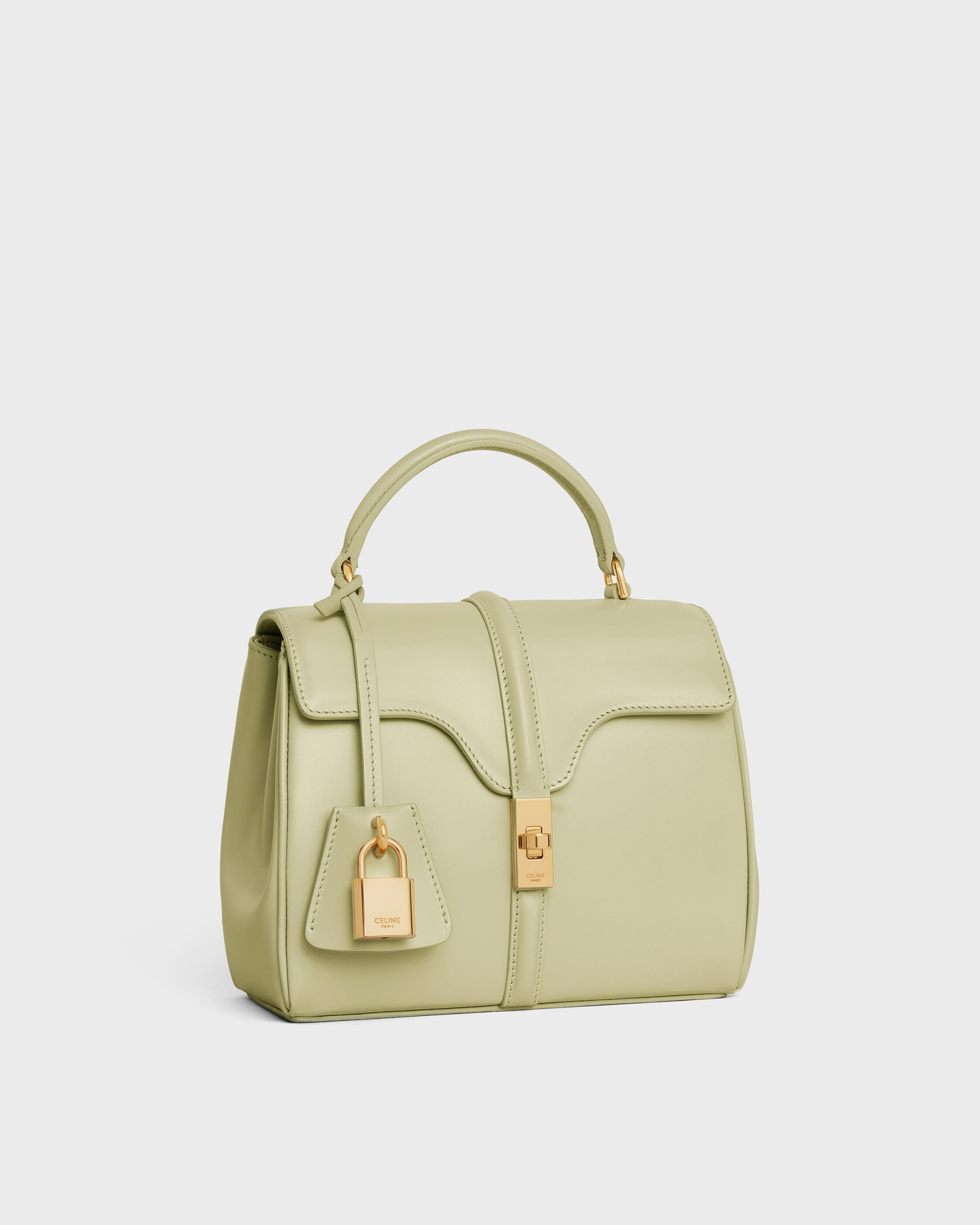 MINI 16 in satinated calfskin - ALMOND GREEN | CELINE
