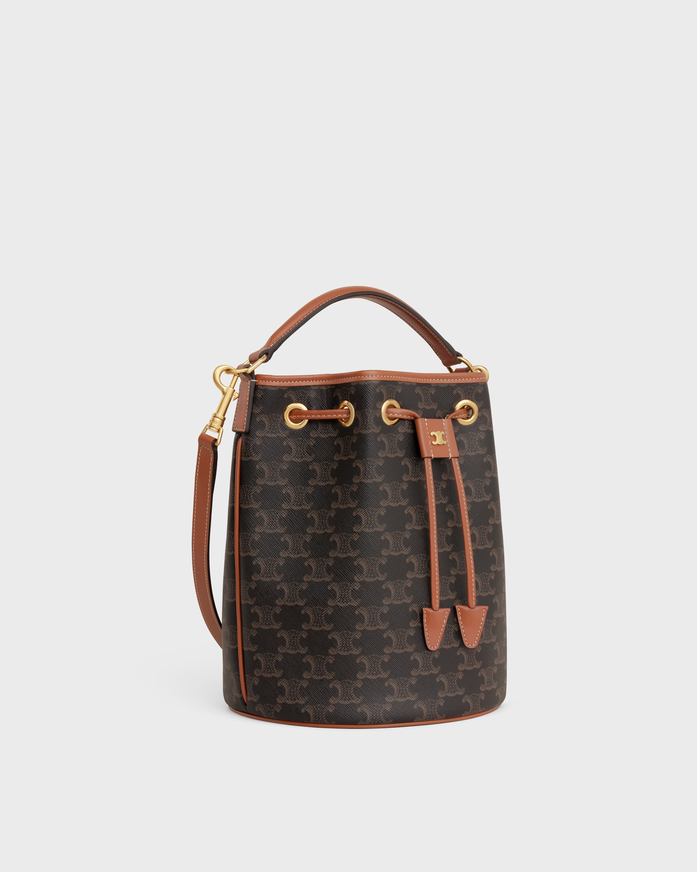 CLARA BAG IN TRIOMPHE CANVAS AND CALFSKIN - TAN | CELINE