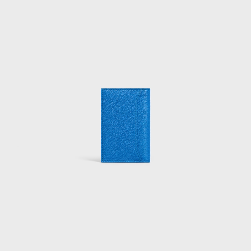 VERTICAL CARD HOLDER IN GRAINED CALFSKIN - ULTRA BLUE - CARD HOLDERS - 1 | CELINE