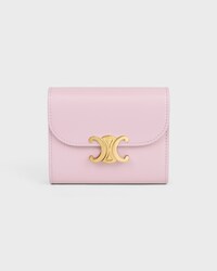 Small Flap Wallet TRIOMPHE IN Shiny calfskin - DIRTY PINK - WALLETS - 1 | CELINE
