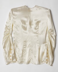 CRUSHED VISCOSE SATIN BACKTOFRONT TOP - CREAM -  - 1 | CELINE