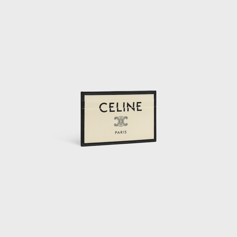 MEDIUM CARD HOLDER IN SMOOTH LAMBSKIN - BLACK / WHITE - CARD HOLDERS - 1 | CELINE