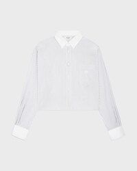 cropped shirt in striped poplin - CRAIE/NAVY -  - 1 | CELINE