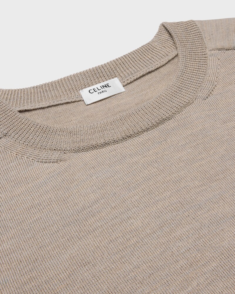 crew neck sweater IN wool - LIGHT TAUPE -  - 1 | CELINE