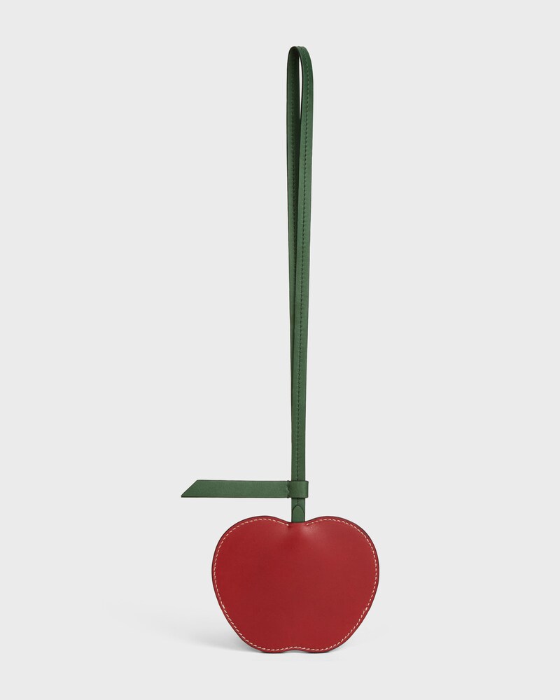 LLAVERO EN FORMA DE MANZANA DE PIEL DE CORDERO LISA - ROJO - CHARMS PARA BOLSO - 1 | CELINE