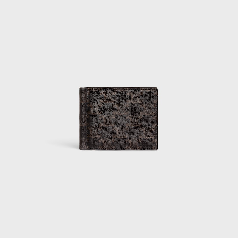 bill clip wallet IN Triomphe Canvas - BLACK - TRIOMPHE CANVAS - 1 | CELINE