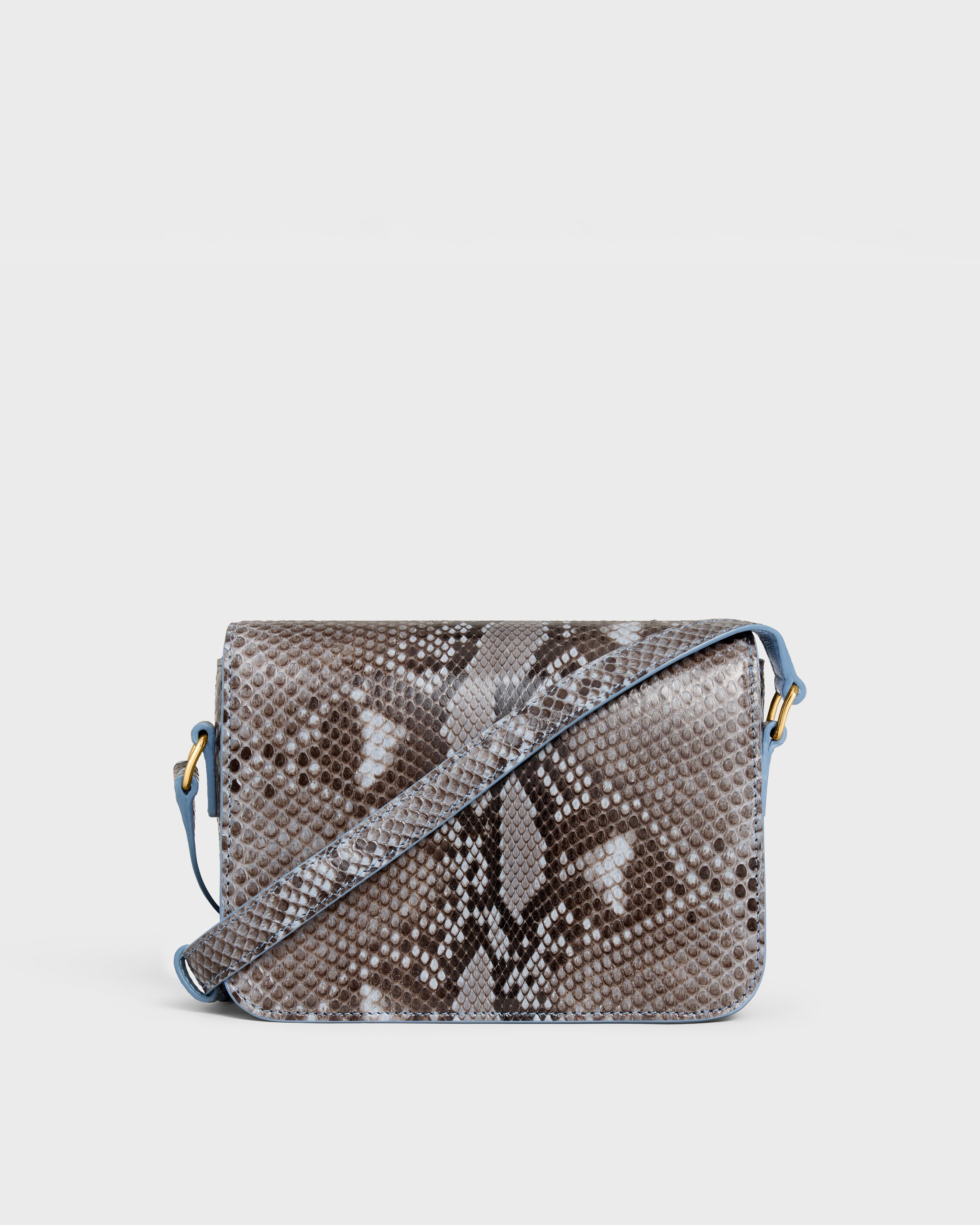 TEEN TRIOMPHE BAG IN PYTHON PATCHWORK - LIGHT DENIM | CELINE