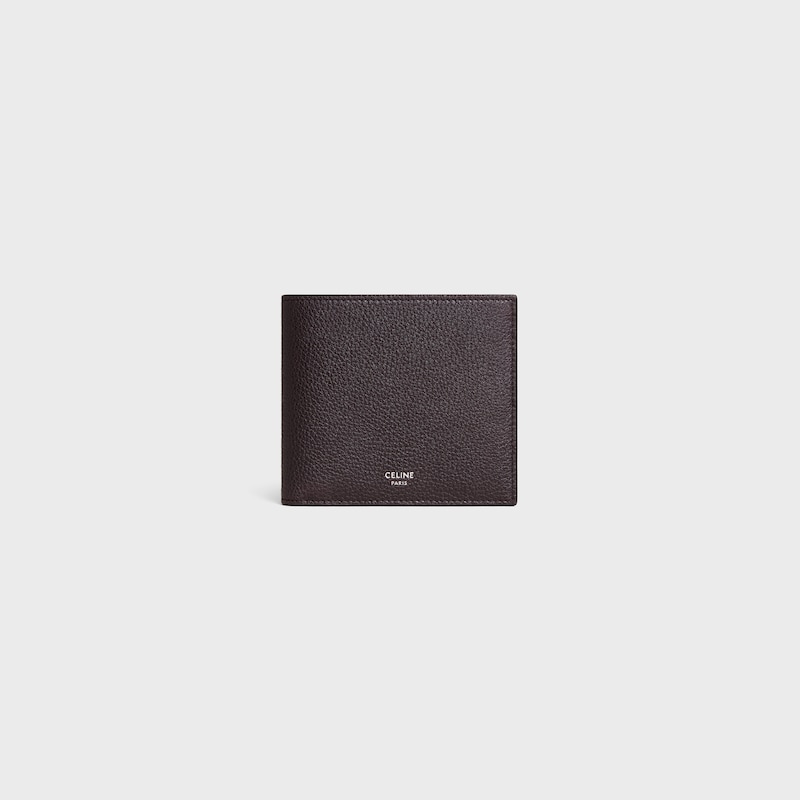 Bi-fold Wallet IN GRAINED CALFSKIN - ESPRESSO - WALLETS - 1 | CELINE