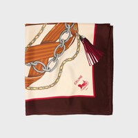 square IN silk twill - IVORY/TAN/BROWN -  - 2 | CELINE