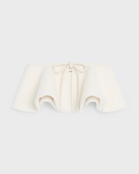 peplum IN cashmere and wool natté - WHITE -  - 1 | CELINE