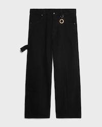 ワイドレッグジーンズ 001 / ヘビーコットンツイル - オーバーダイブラック ヘビーストーンウォッシュ -  - 1 | CELINE