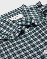 shirt IN tartan cotton cloth - BLANC/VERT/JAUNE -  - 2 | CELINE