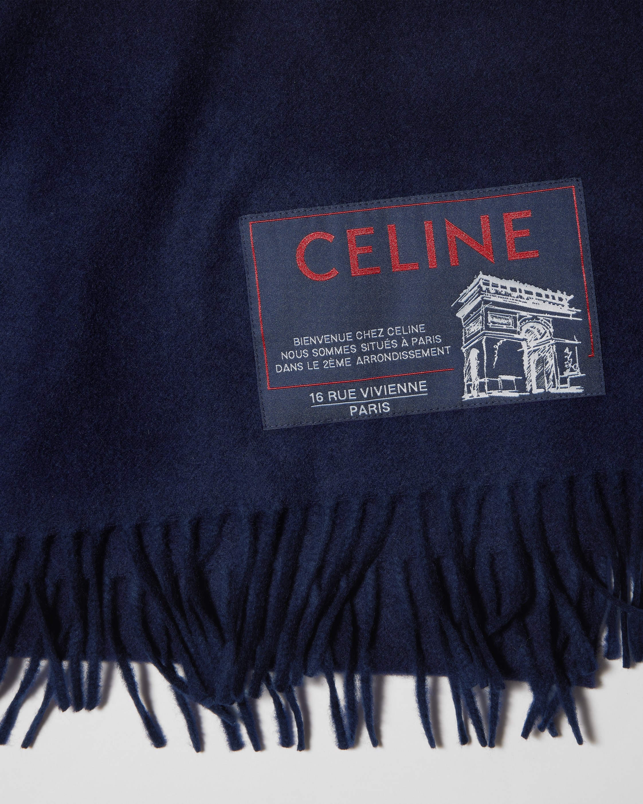 CASHMERE & WOOL SCARF - NAVY | CELINE