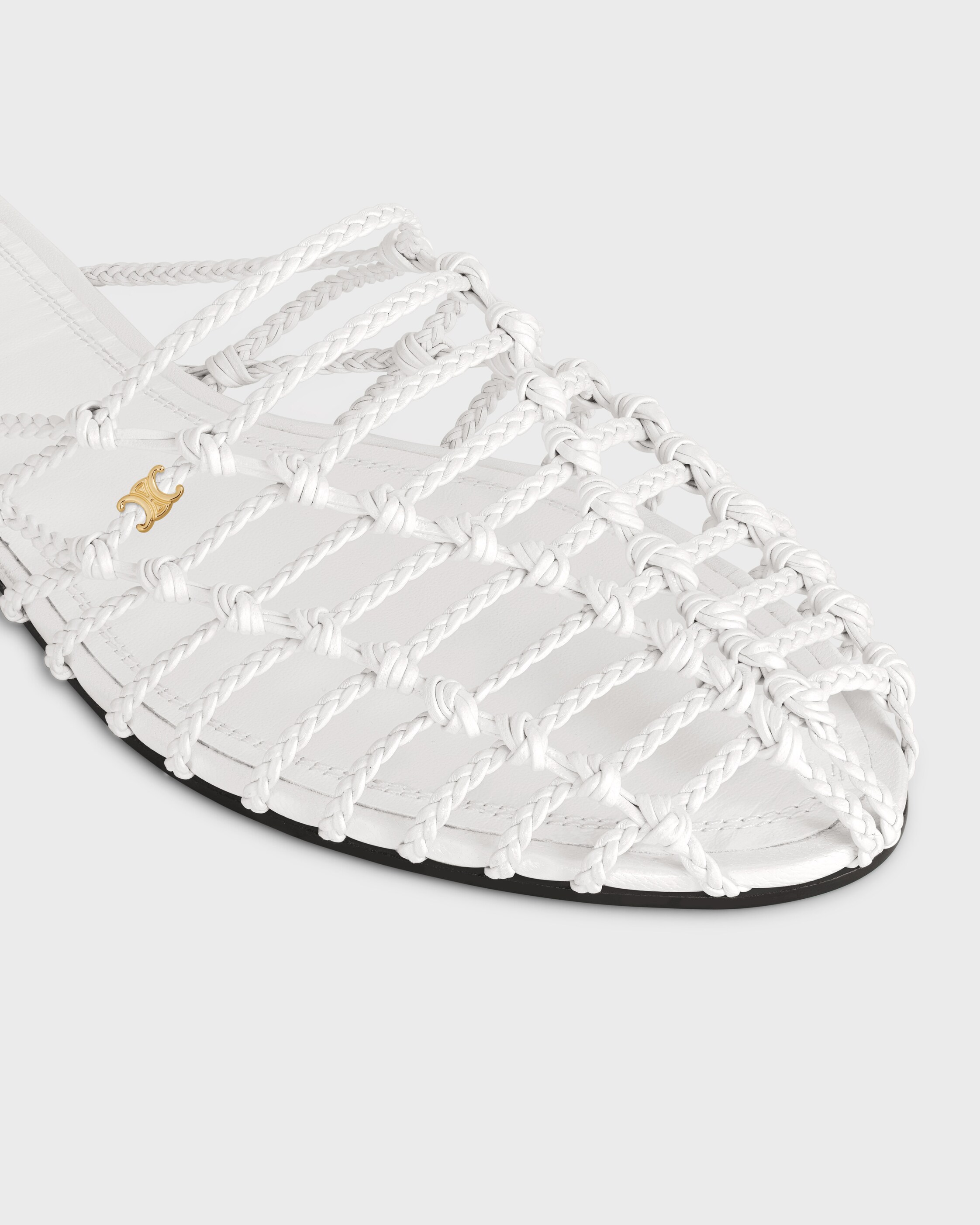 SCOOBIE BRAIDED MULE IN GOATSKIN - WHITE | CELINE