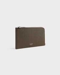 LONG ZIPPED CARD HOLDER IN GRAINED CALFSKIN - DARK MOSS - NEW - 2 | CELINE