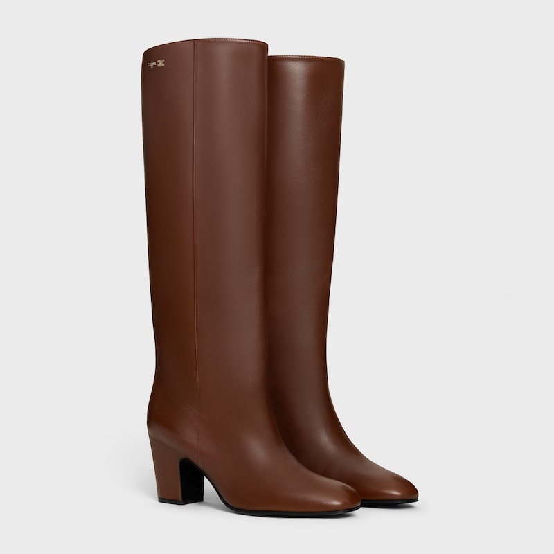 ICONIC - HIGH BOOT IN CALFSKIN - CHOCOLATE -  - 1 | CELINE