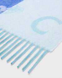 scarf IN wool and cashmere - ROYAL BLUE / OFF WHITE -  - 2 | CELINE