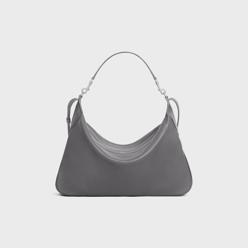 Borsa Romy grande in morbida pelle di vitello granata - GRIGIO - ROMY - 1 | CELINE