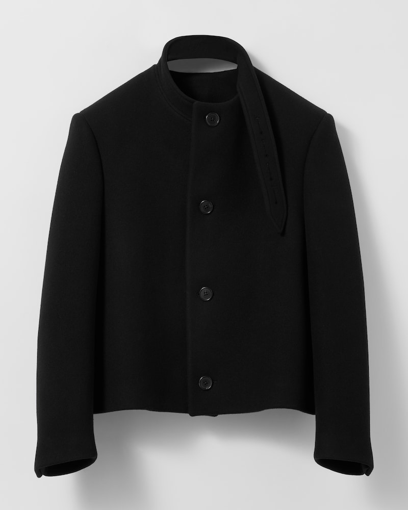 duffle-coat IN WOOL FELT - BLACK -  - 1 | CELINE