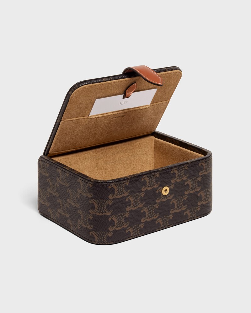 Large Jewels Case in Triomphe Canvas and Calfskin - TAN - SMALL GIFTS - 1 | CELINE