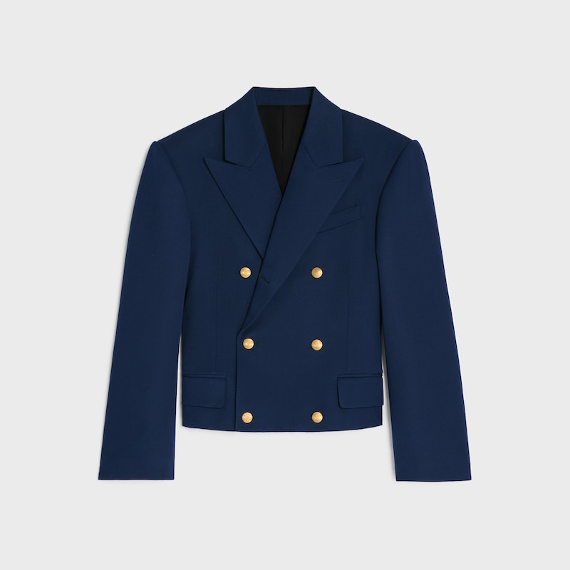 colonne blazer IN DIAGONAL WOOL - INK -  - 1 | CELINE