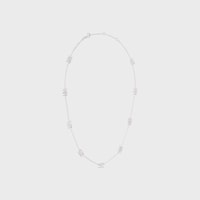 Triomphe Mini Triomphe Necklace in Brass with Rhodium Finish - SILVER - GIFT FINDER - 2 | CELINE