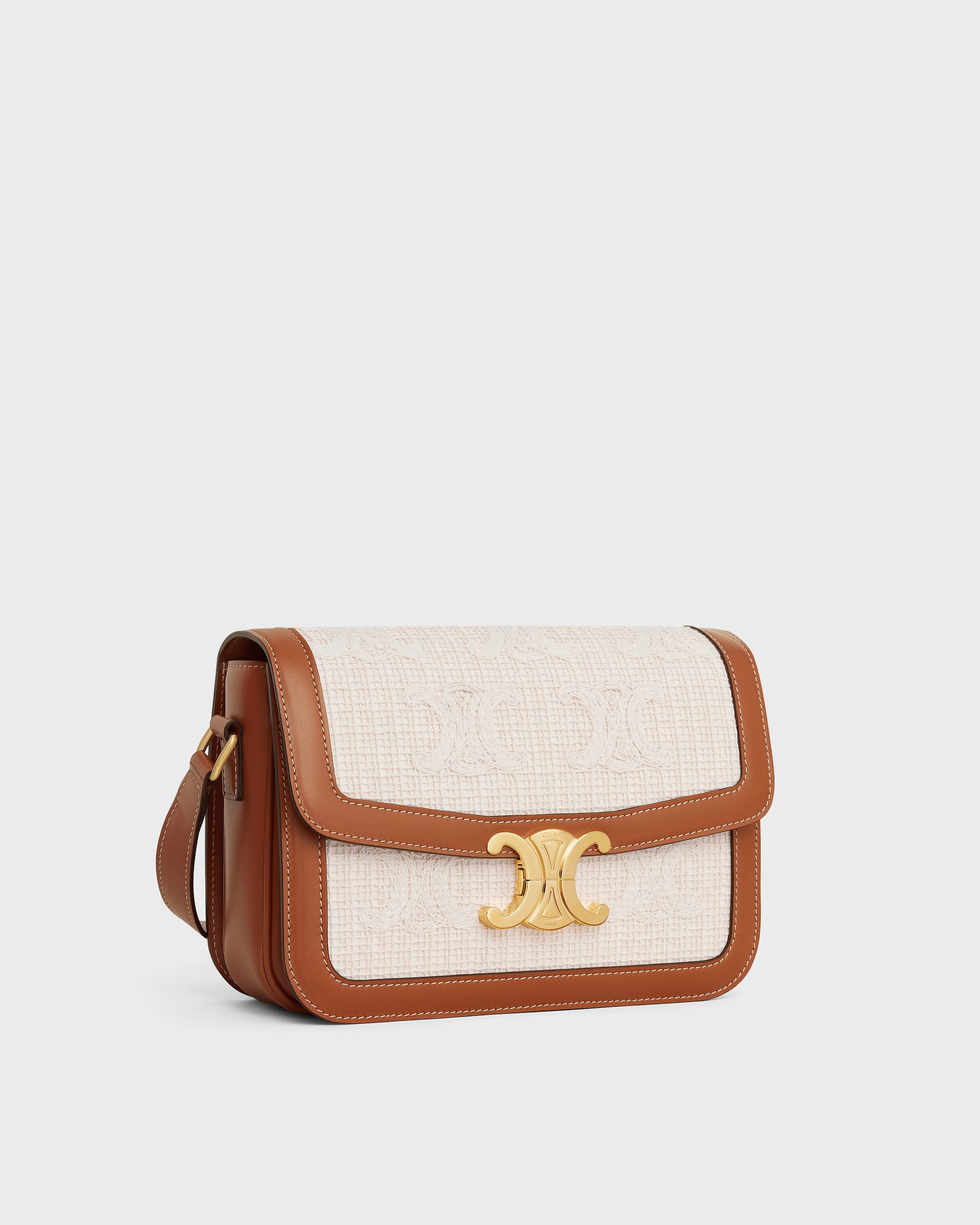 Classique Triomphe Bag in TEXTILE WITH TRIOMPHE CROCHET EMBROIDERY