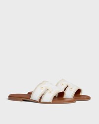 MARINA MULE IN FRINGED CANVAS - WHITE -  - 2 | CELINE