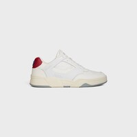 CT-09 TRAINER SNEAKER IN CALFSKIN AND MESH - OPTIC WHITE / DARK RED -  - 1 | CELINE