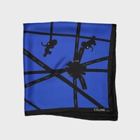CLIMBING ELEPHANTS FOULARD 90 - BLUE/BLACK -  - 2 | CELINE
