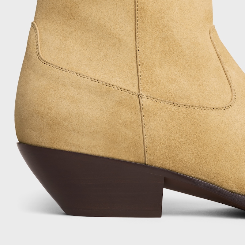 LEON ZIPPED BOOT IN SUEDE CALFSKIN - STONE BEIGE -  - 1 | CELINE