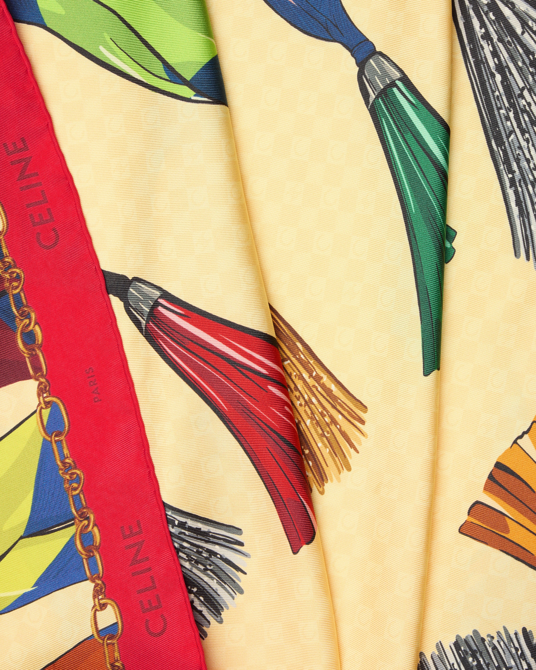 TASSELS FOULARD 90 - YELLOW/RED/WHITE | CELINE
